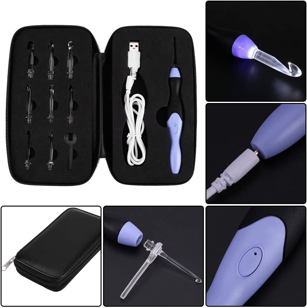 LED Crochet Hook with Ergonomic Handle – Glow Stitch Design