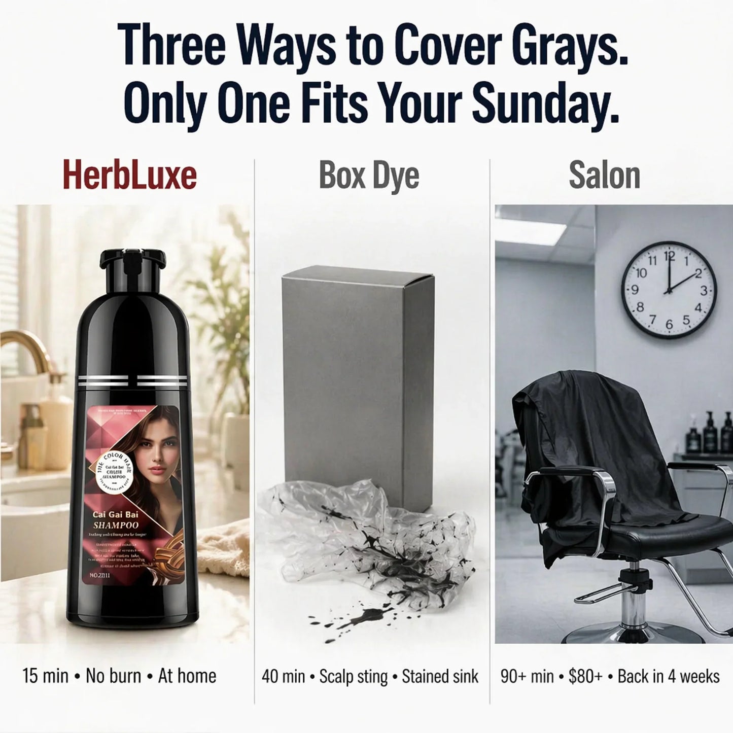 HerbLuxe™ — Wash Gray Away & Revive Color in Just 15 Minutes