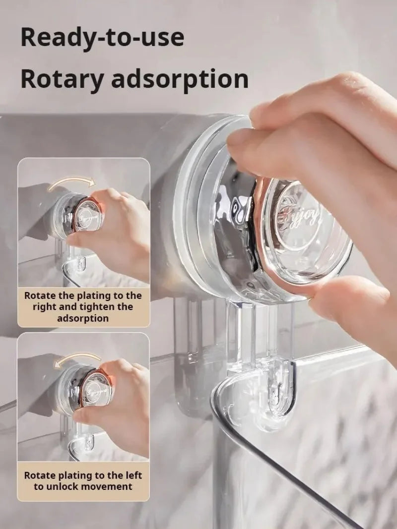 NestGrip - Clear Wall-Mounted Shower Caddy with Tool-Free Installation