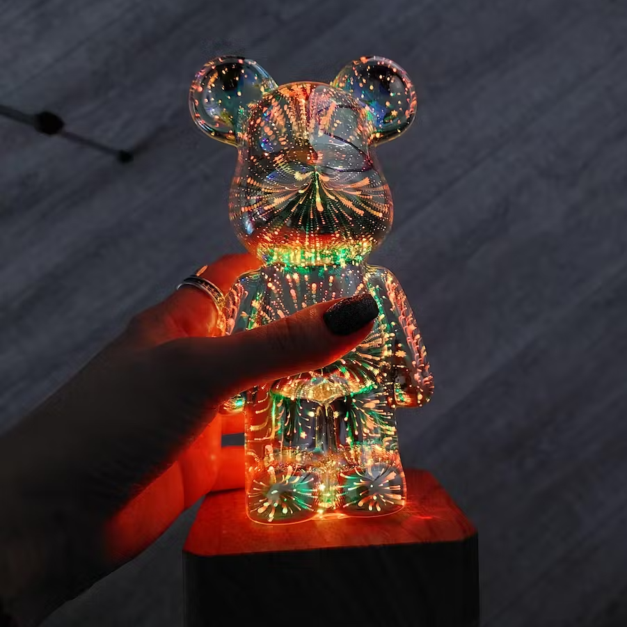 Galaxy Starlight Bear Lamp with 3D Fireworks Effect
