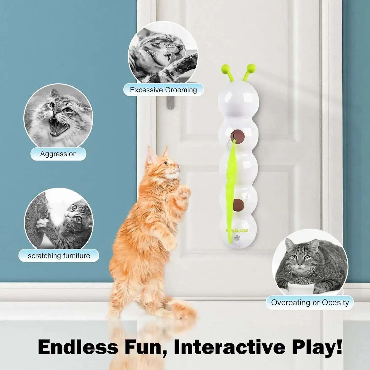 Purrworm Interactive Cat Toy with Worm Motion for Play