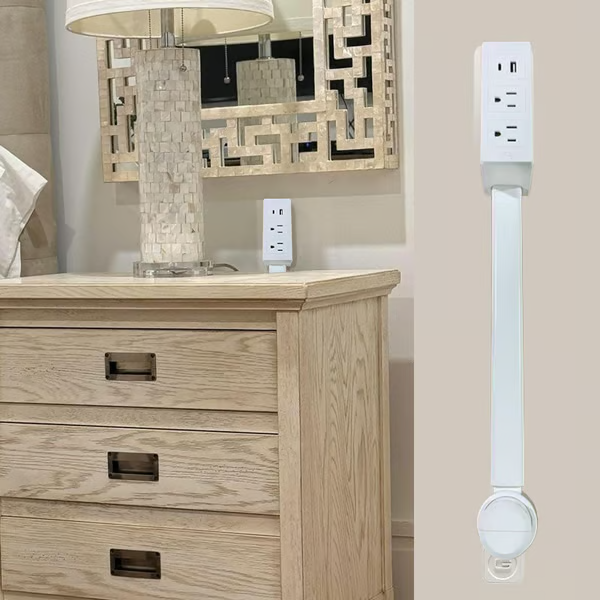 Rotating Power Strip with USB Ports & Phone Holder