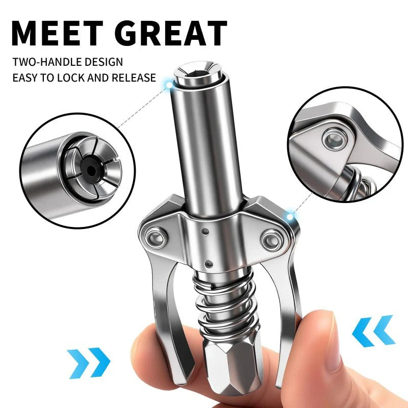 IronGrip™ — Lock On the Zerk and Pump Grease Hands-Free