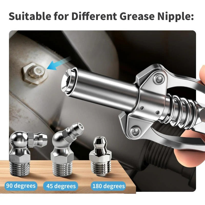 IronGrip™ — Lock On the Zerk and Pump Grease Hands-Free