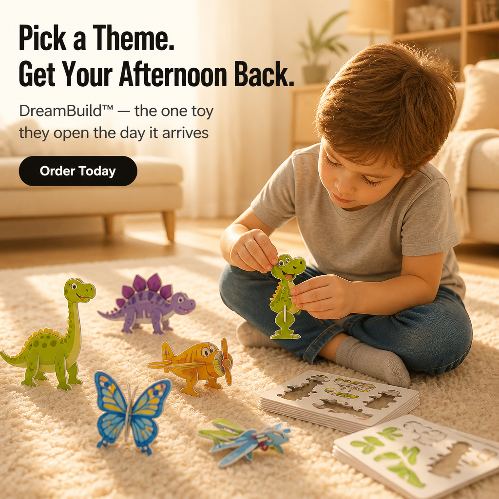 DreamBuild™ — Pop, Snap & Build 3D Cartoon Worlds Without Glue or Mess