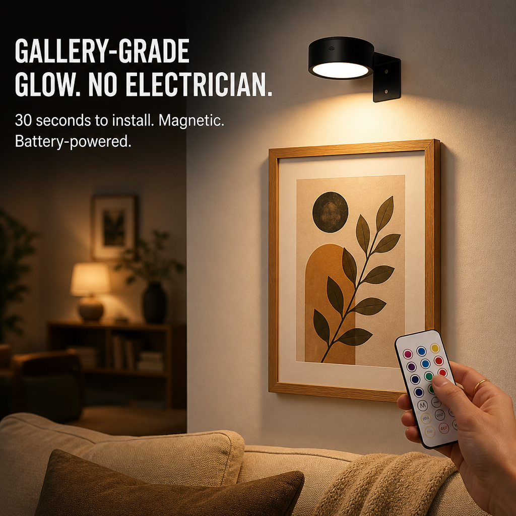 LumaMuse™ — Light Any Wall Art Like a Gallery in 30 Seconds Flat