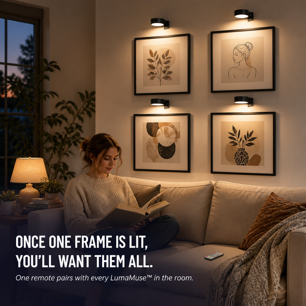 LumaMuse™ — Light Any Wall Art Like a Gallery in 30 Seconds Flat