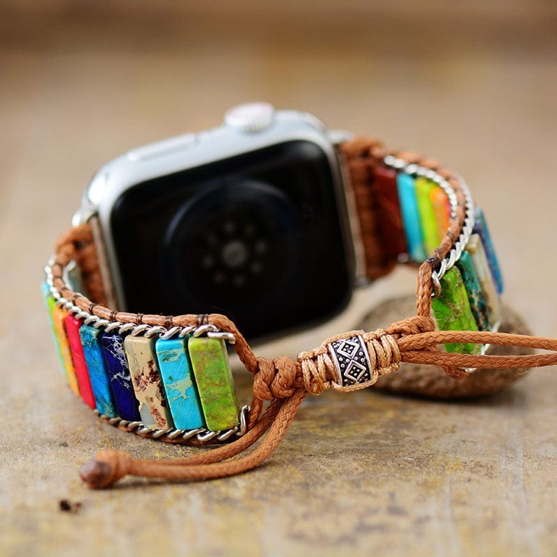 Handcrafted Boho Bracelet Wrap for Apple Watch with Spiritual Energy