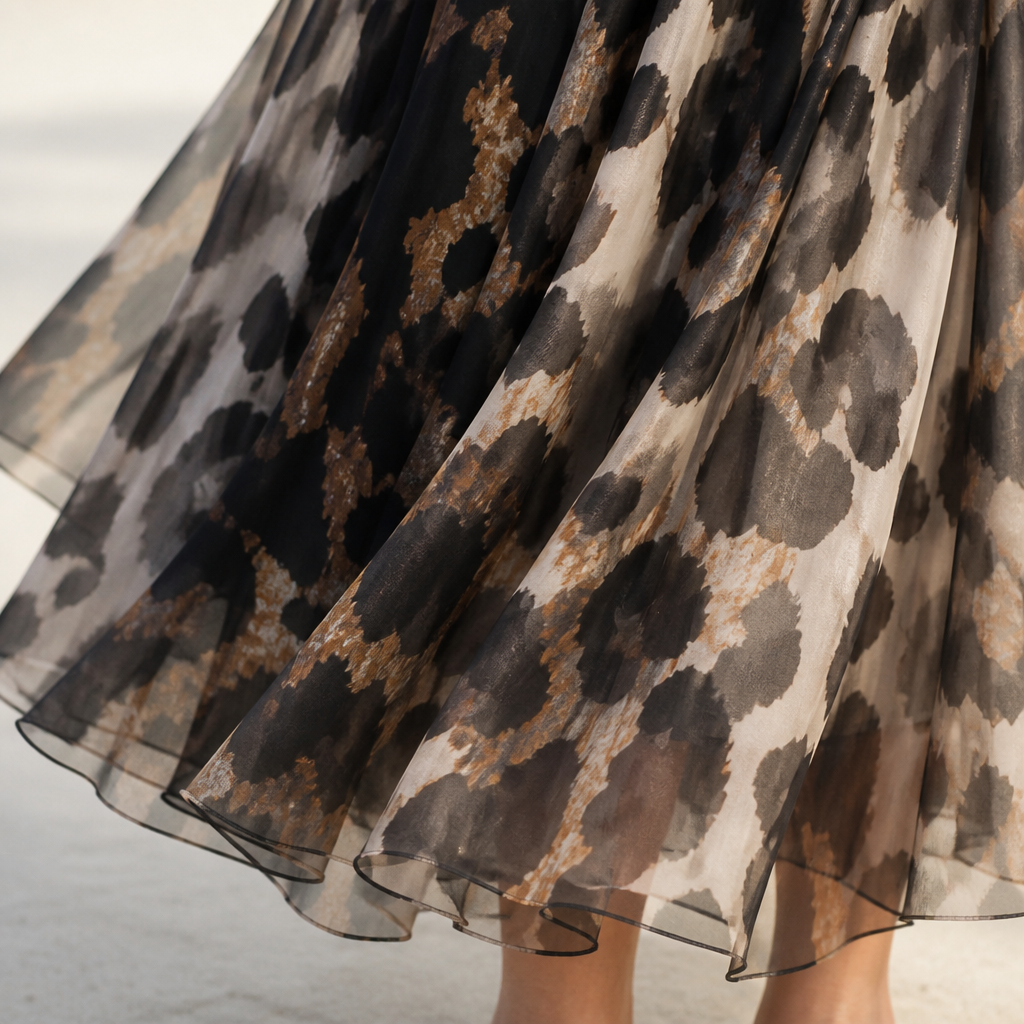 LuxuryLynx™ – Soft Knit Top & Flowing Leopard Print Maxi Skirt Set
