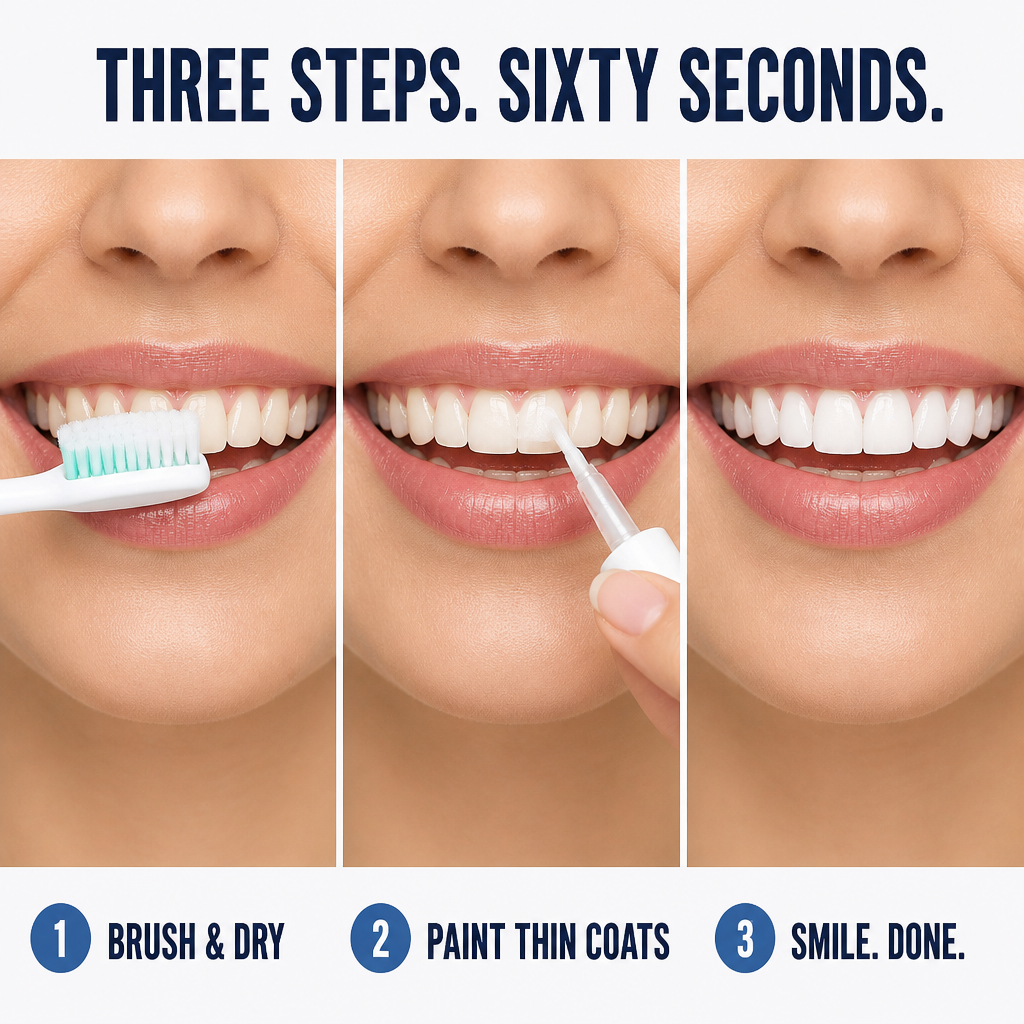 LuminaShine™ — Paint Whiter Teeth On in Seconds, No Peroxide, No Sensitivity