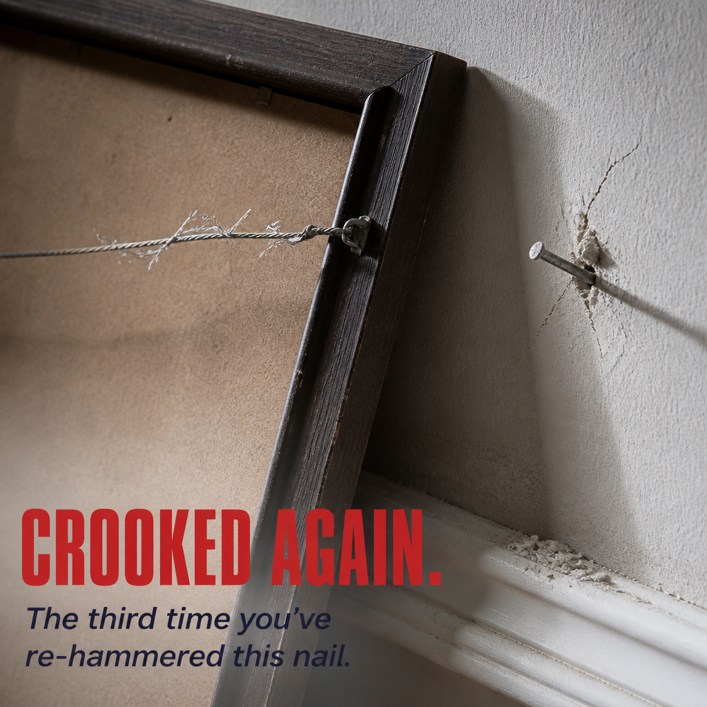 IronClasp™ — Hang Heavy Frames & Mirrors Flush Without the Crooked Slip