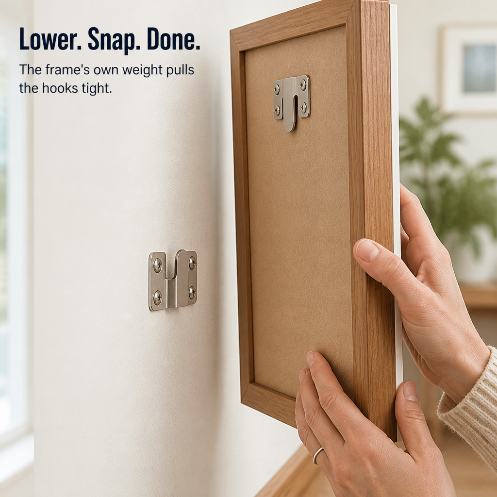 IronClasp™ — Hang Heavy Frames & Mirrors Flush Without the Crooked Slip
