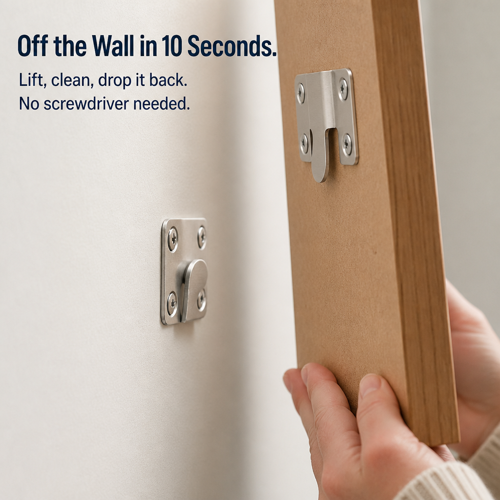 IronClasp™ — Hang Heavy Frames & Mirrors Flush Without the Crooked Slip