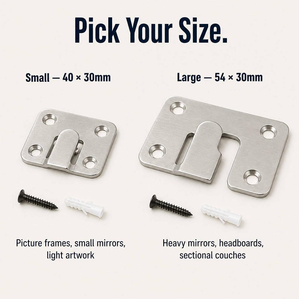 IronClasp™ — Hang Heavy Frames & Mirrors Flush Without the Crooked Slip