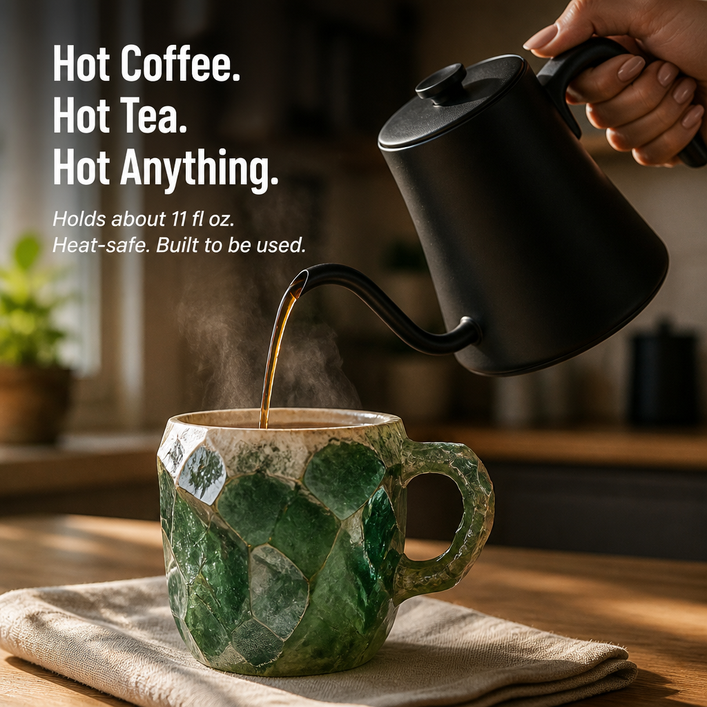 ElementaGlow™ — Pour Your Coffee Into a Hand-Finished Crystal Geode Mug