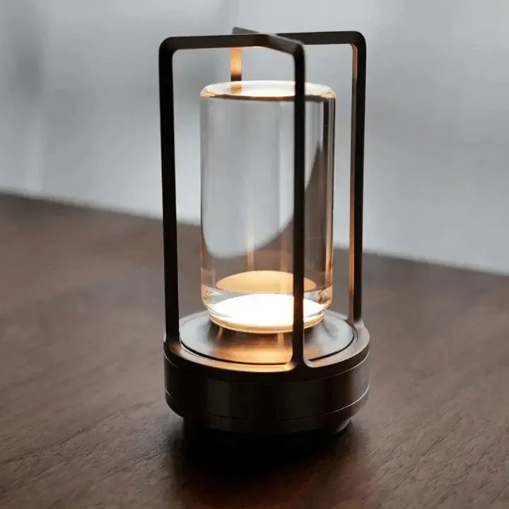 RoyaleGlow Cordless Crystal Lantern Lamp – Contemporary & Modern Table Accent
