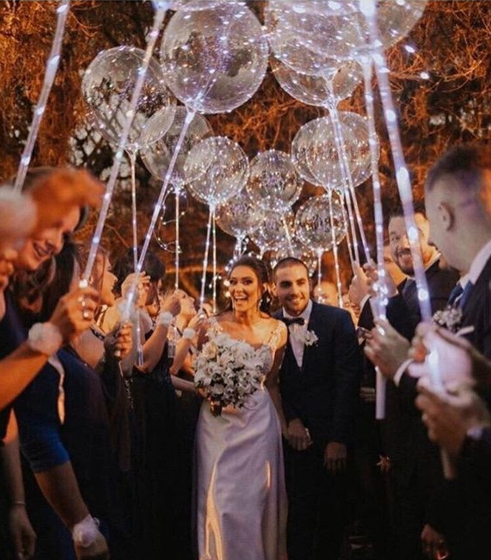 LED Bobo Balloons with Sticks for Weddings, Birthdays & More Parties