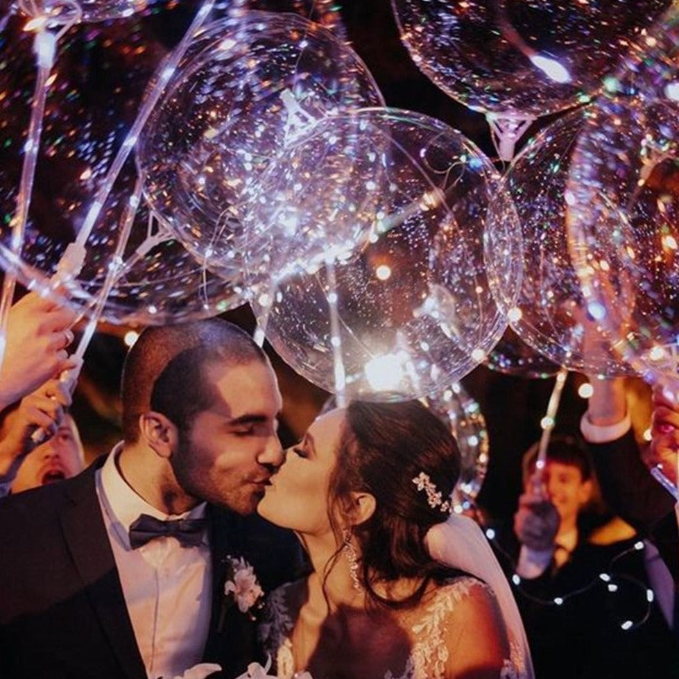 LED Bobo Balloons with Sticks for Weddings, Birthdays & More Parties
