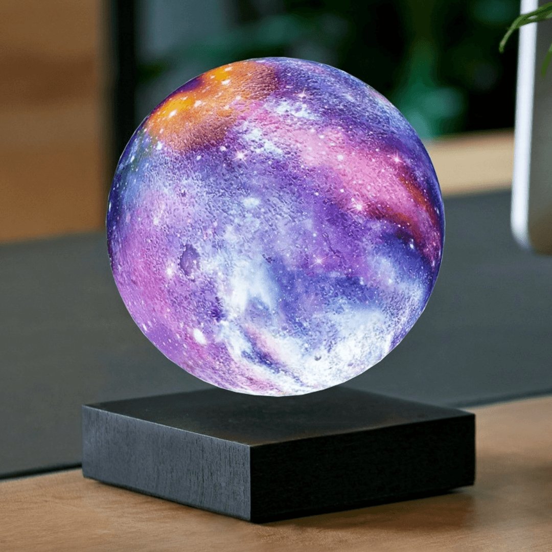 Levitating Galaxy Moon Lamp with Magnetic Base & Remote Control