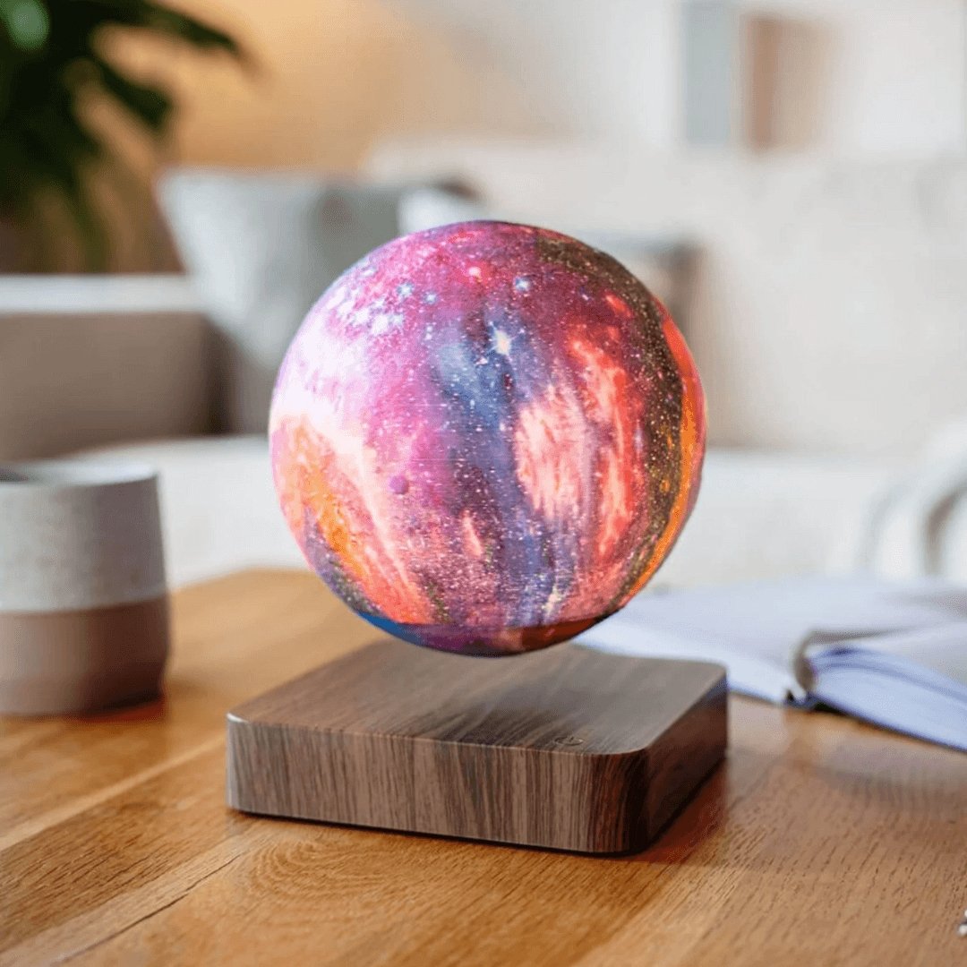 Levitating Galaxy Moon Lamp with Magnetic Base & Remote Control