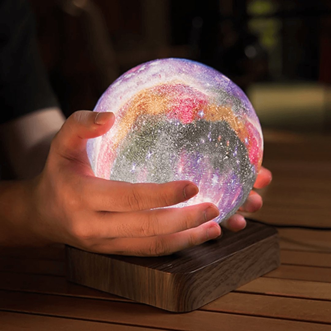 Levitating Galaxy Moon Lamp with Magnetic Base & Remote Control