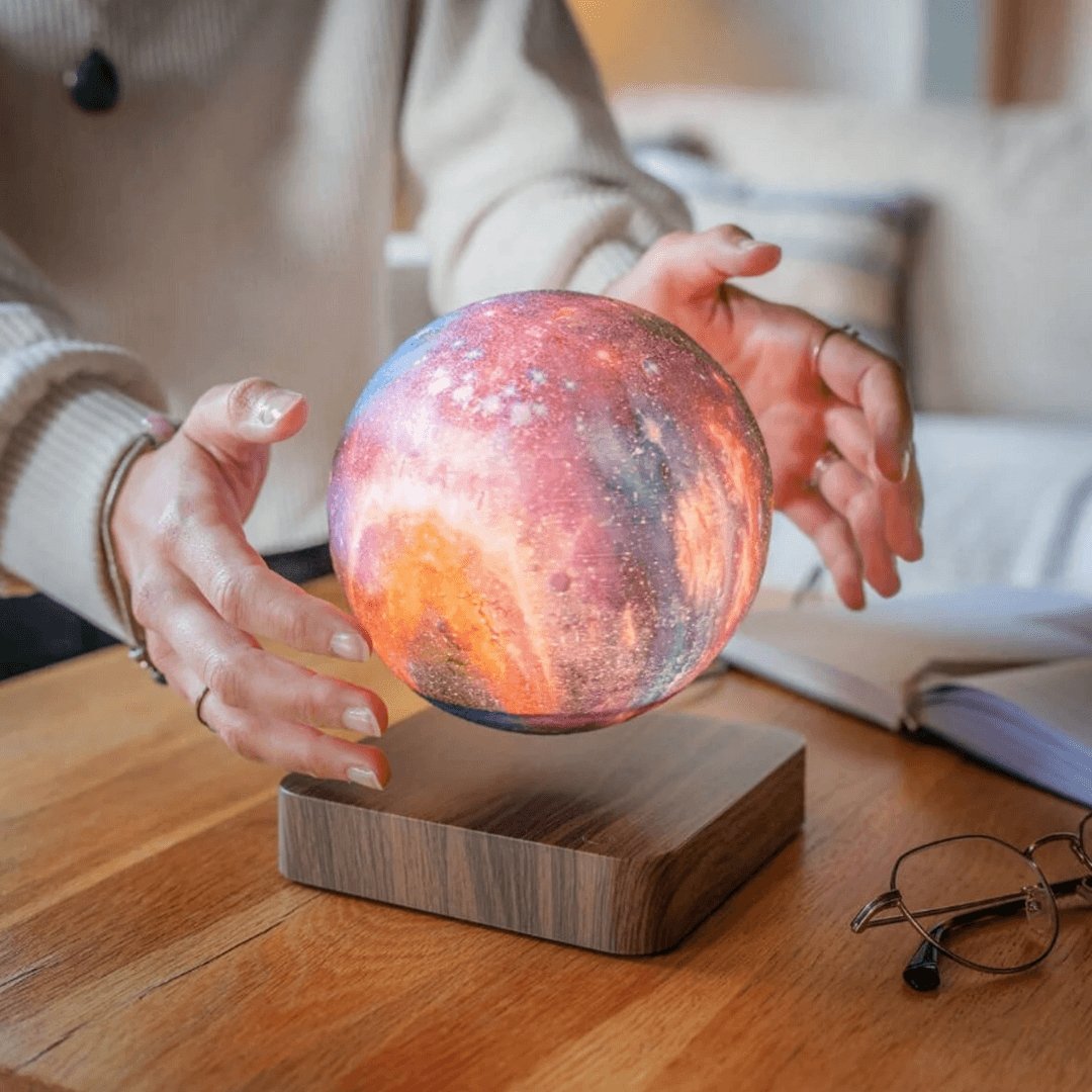 Levitating Galaxy Moon Lamp with Magnetic Base & Remote Control