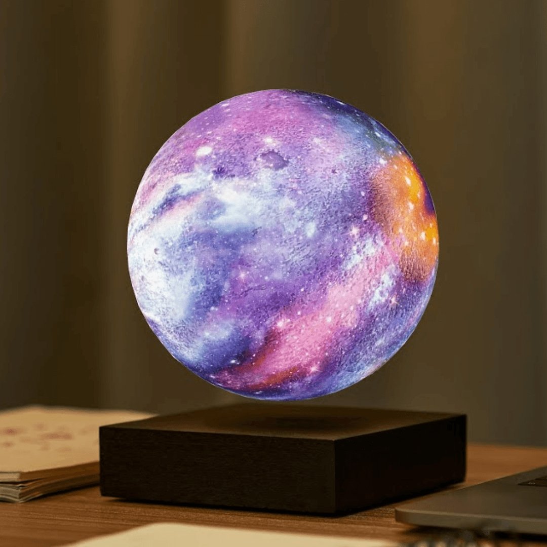 Levitating Galaxy Moon Lamp with Magnetic Base & Remote Control