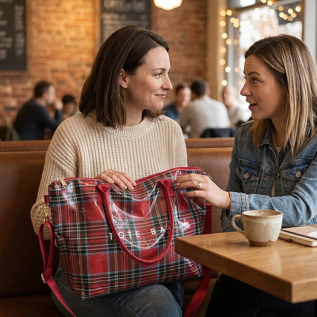 Carroway™ Glossy Checkered Tote Bag