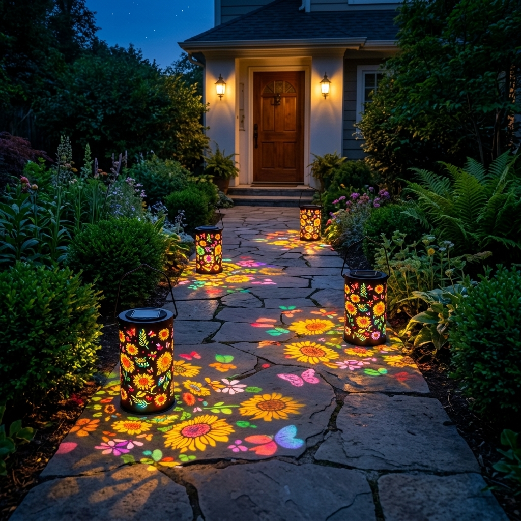 Bloomara™ – Solar Sunflower Lantern with Colorful Light Patterns