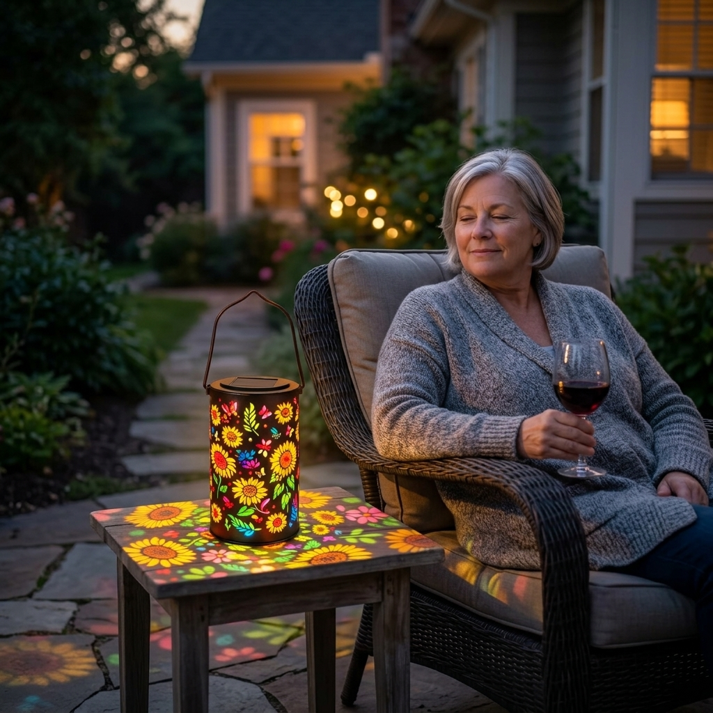 Bloomara™ – Solar Sunflower Lantern with Colorful Light Patterns