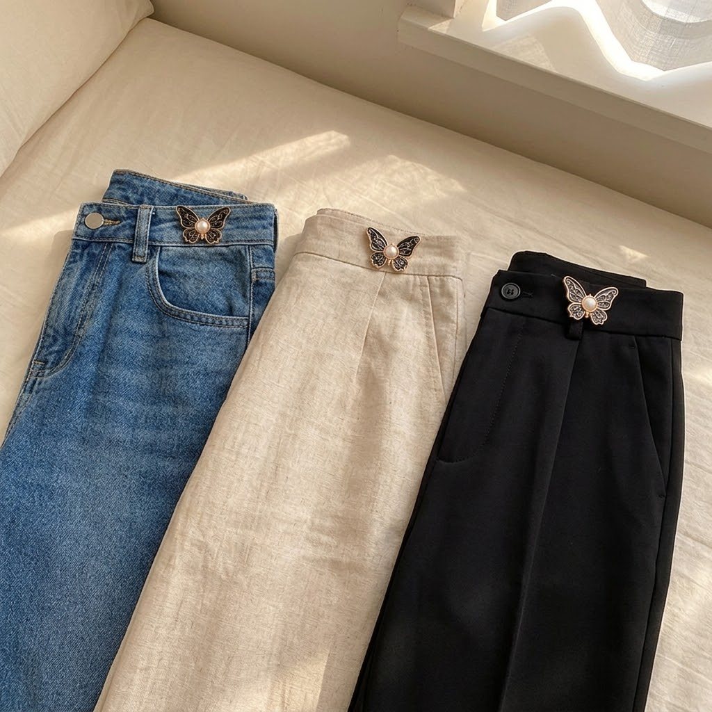 Belluna™ – Detachable Butterfly Waist Buckle for Loose Jeans