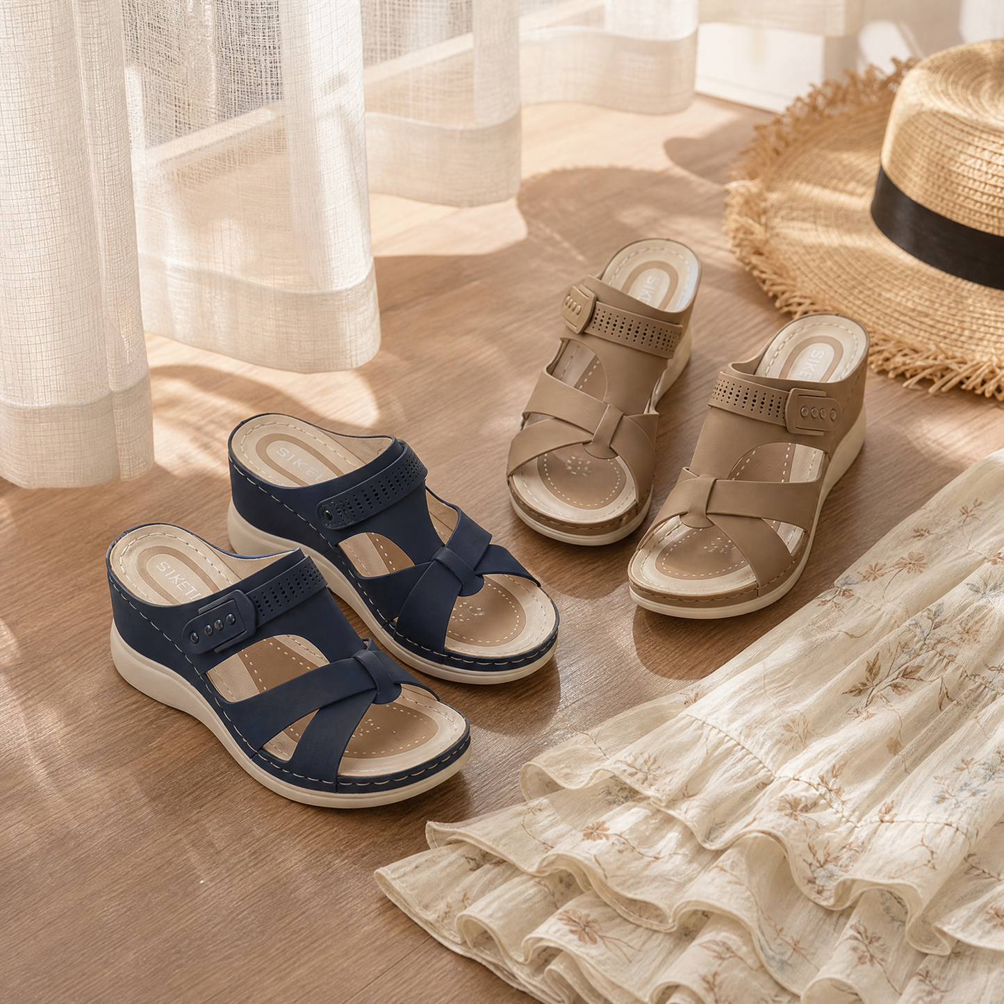 CloudLift™ – Orthopedic Wedge Sandals for All-Day Comfort