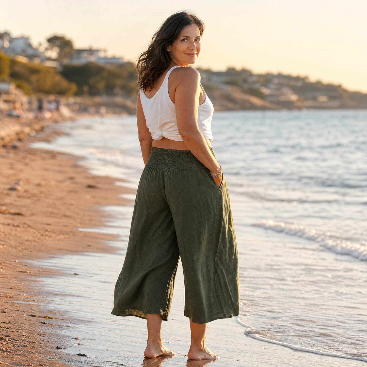 Coastella™ – Smocked-Waist Culottes