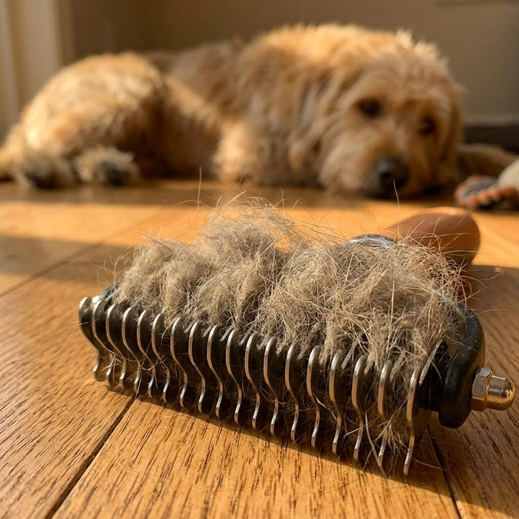Double-Sided Dematting Undercoat Rake Brush for Dogs & Cats