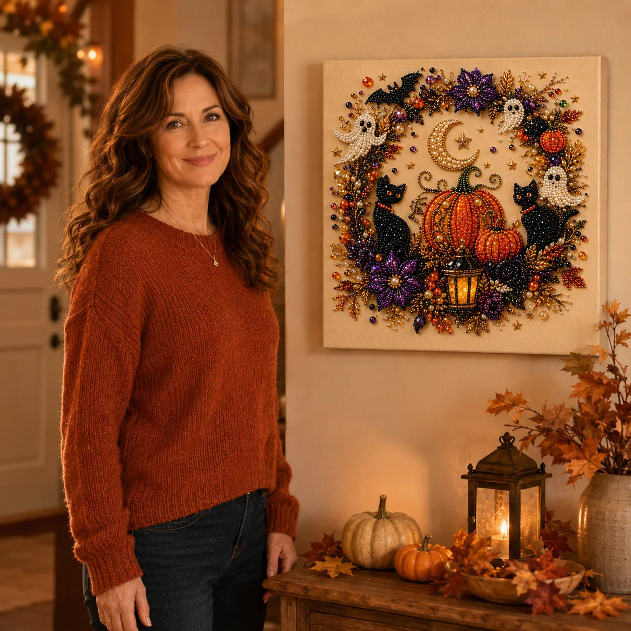 Halloween Pearl Bead Craft Kit for Cozy Wall Art & DIY