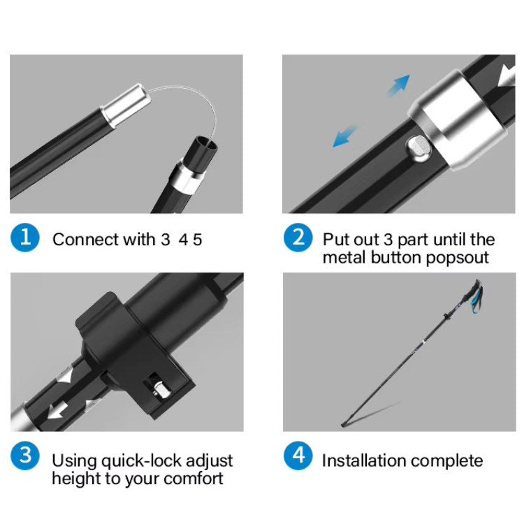 Lightweight Trekking Poles in Carbon Fiber for All-Terrain Use