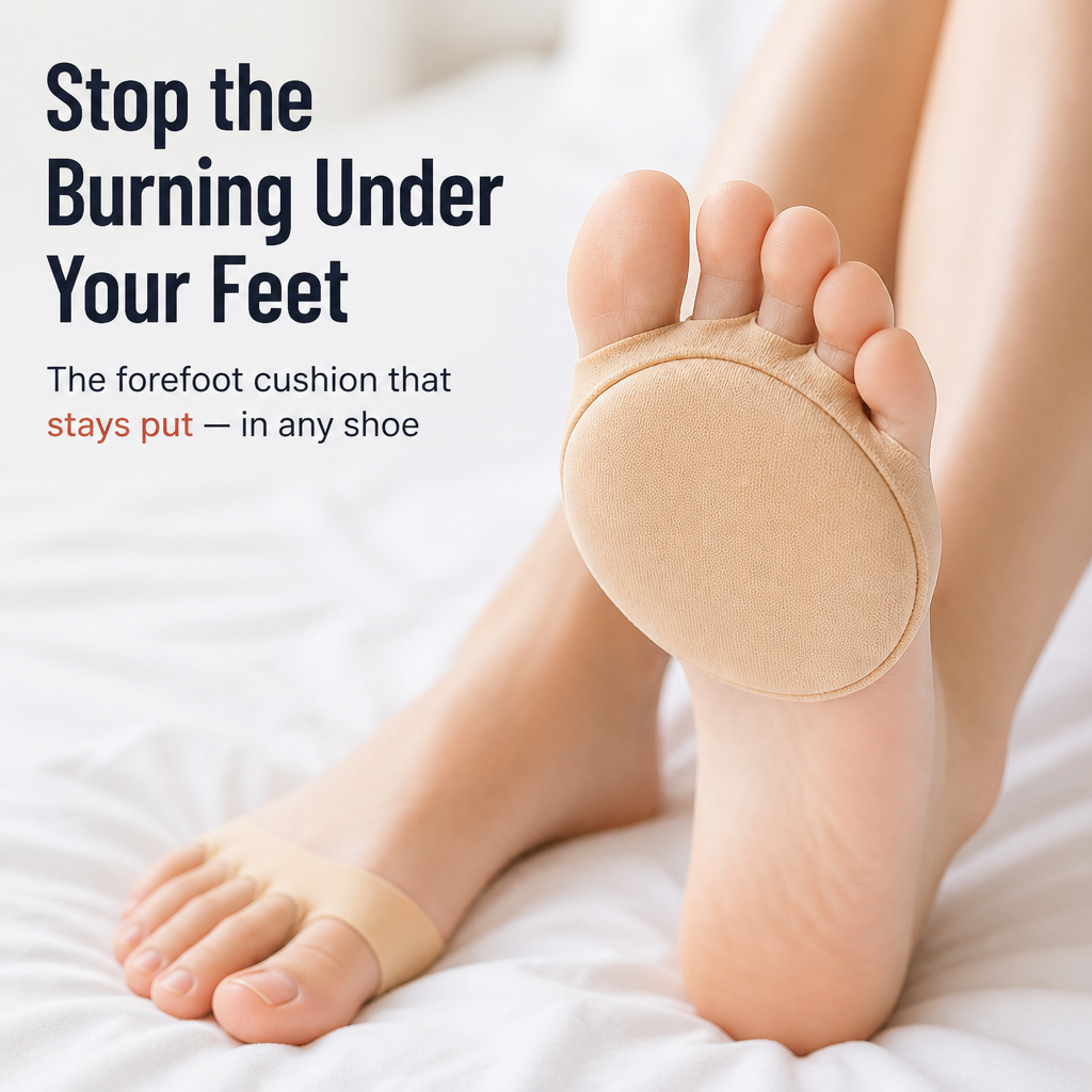 SolaceStep Forefoot Cushions with Toe Loops for Heels