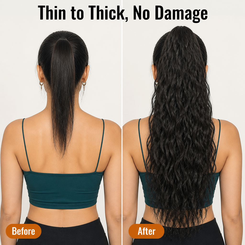 LuxeLush™ — Clip On a Full, Beachy-Wave Ponytail in Under a Minute