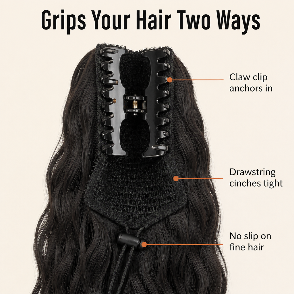 LuxeLush™ — Clip On a Full, Beachy-Wave Ponytail in Under a Minute