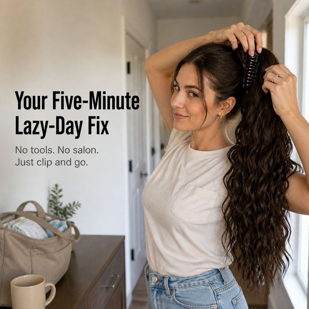 LuxeLush™ — Clip On a Full, Beachy-Wave Ponytail in Under a Minute