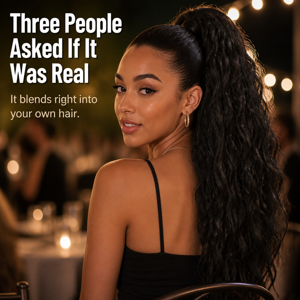 LuxeLush™ — Clip On a Full, Beachy-Wave Ponytail in Under a Minute