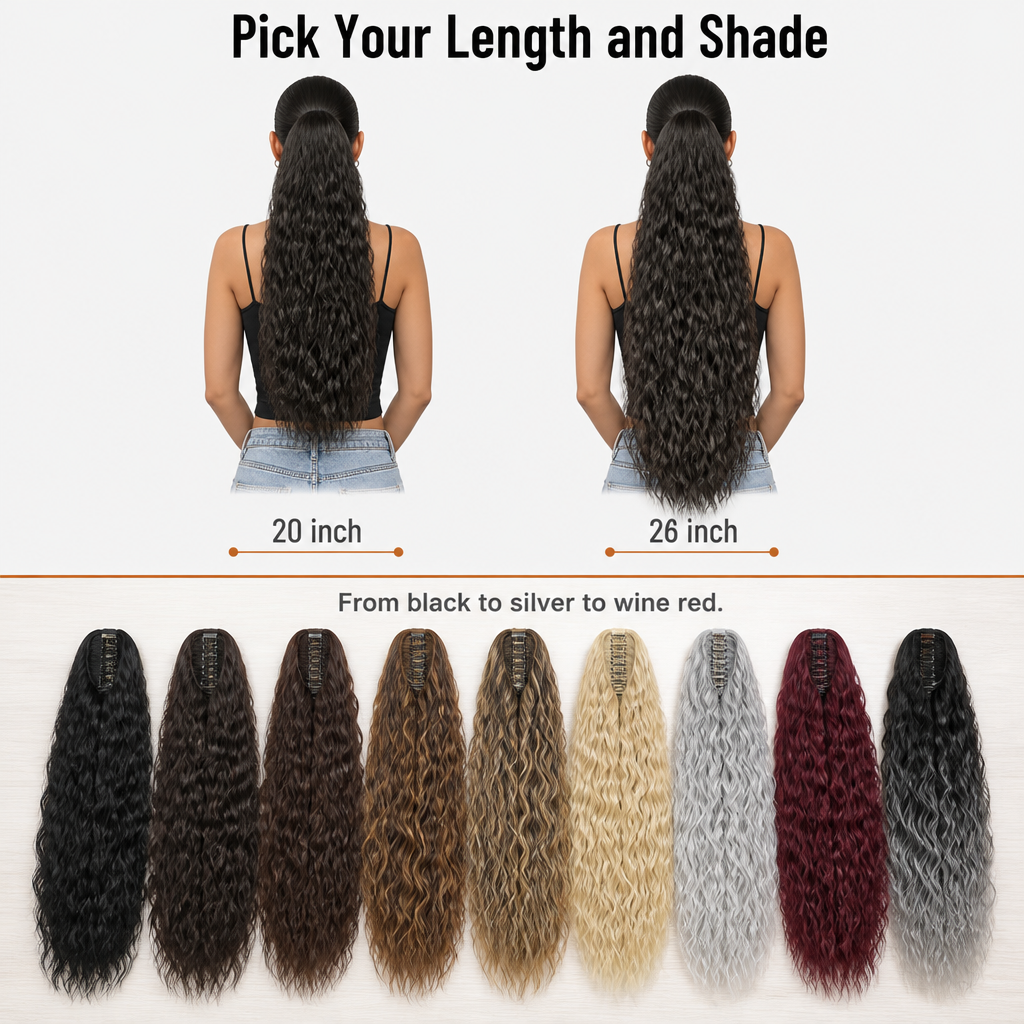 LuxeLush™ — Clip On a Full, Beachy-Wave Ponytail in Under a Minute