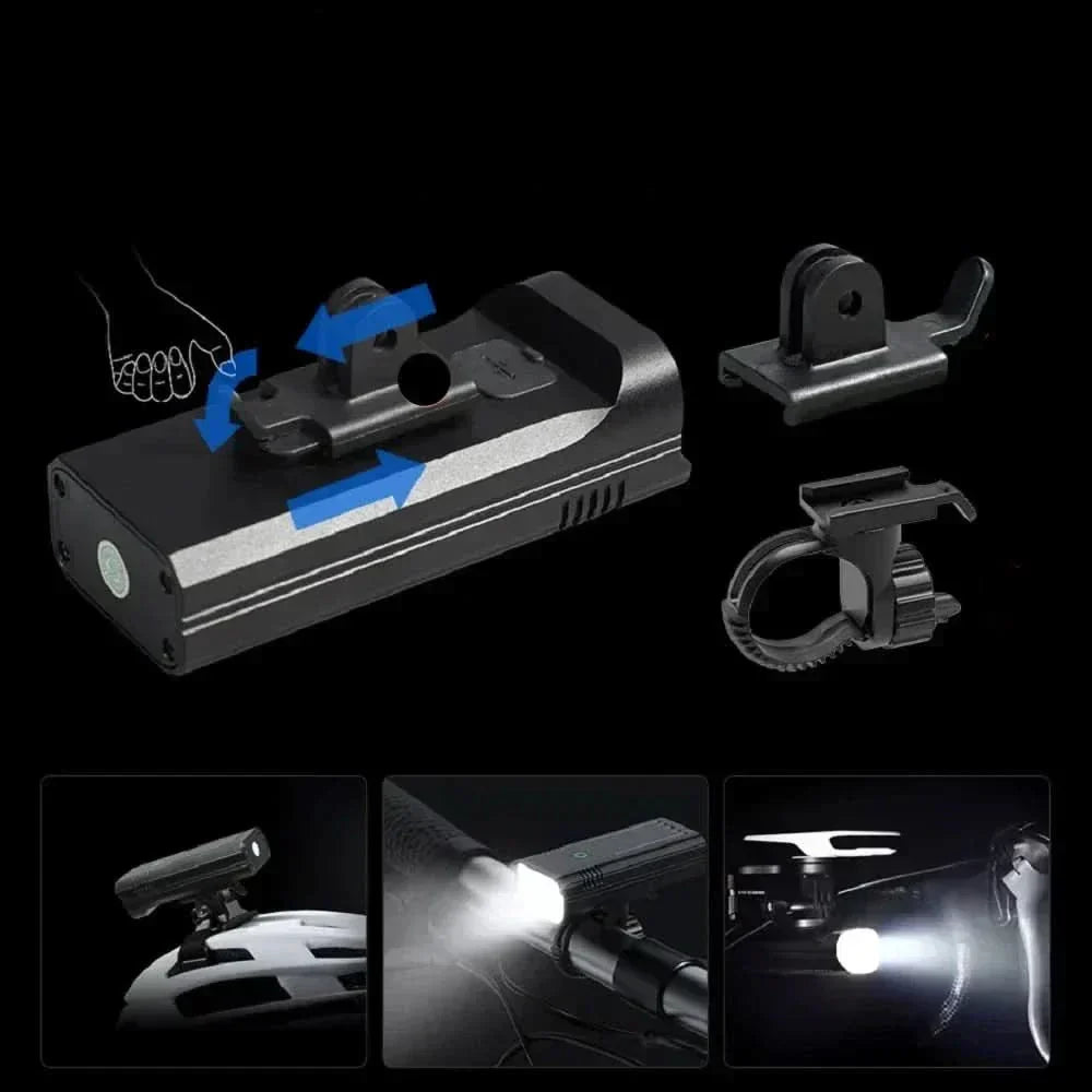 5000 Lumen Bicycle Light with 12 LEDs and USB-C Rechargeable Battery