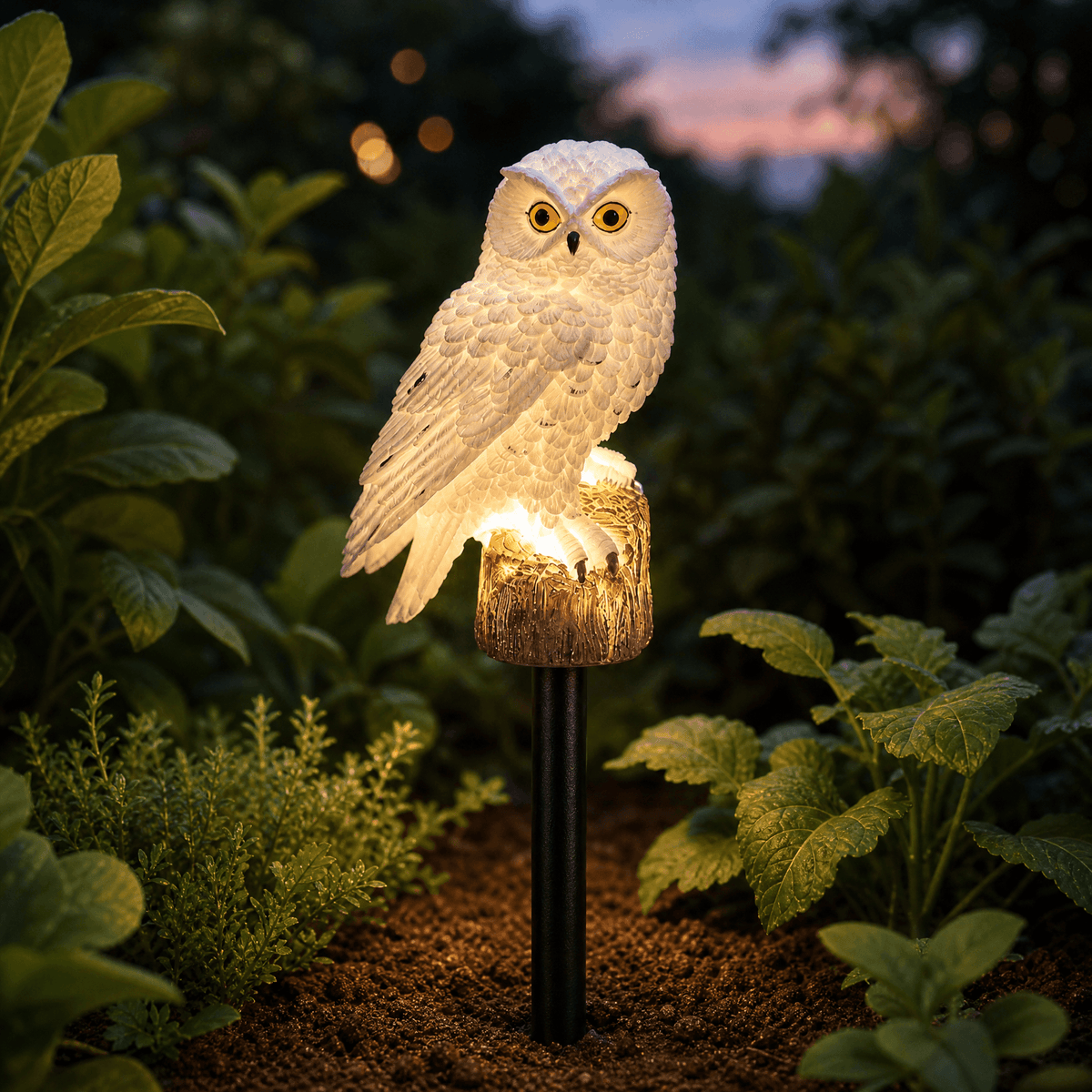 Lumora – Solar Owl Garden Light Snowy White Owl