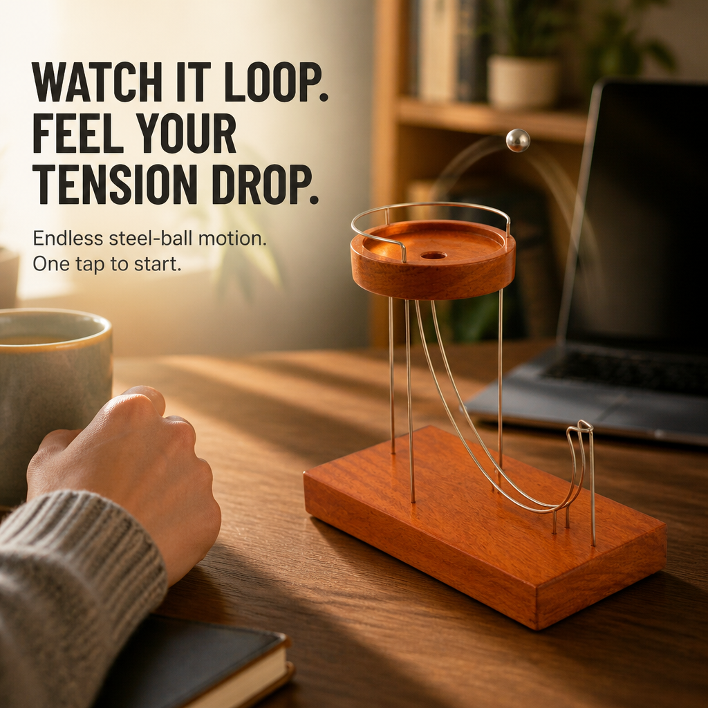 LevitoSphere™ — Watch The Endless Steel-Ball Loop Reset Your Focus