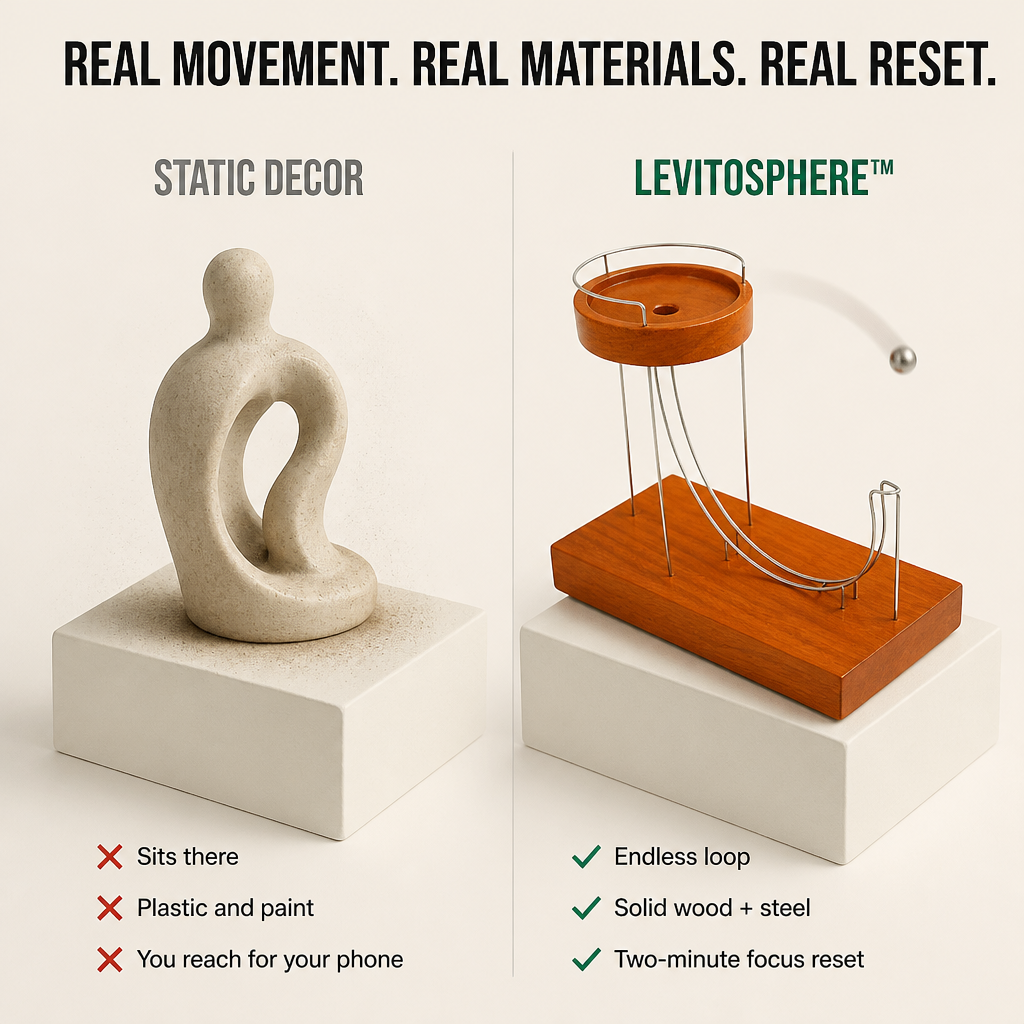 LevitoSphere™ — Watch The Endless Steel-Ball Loop Reset Your Focus