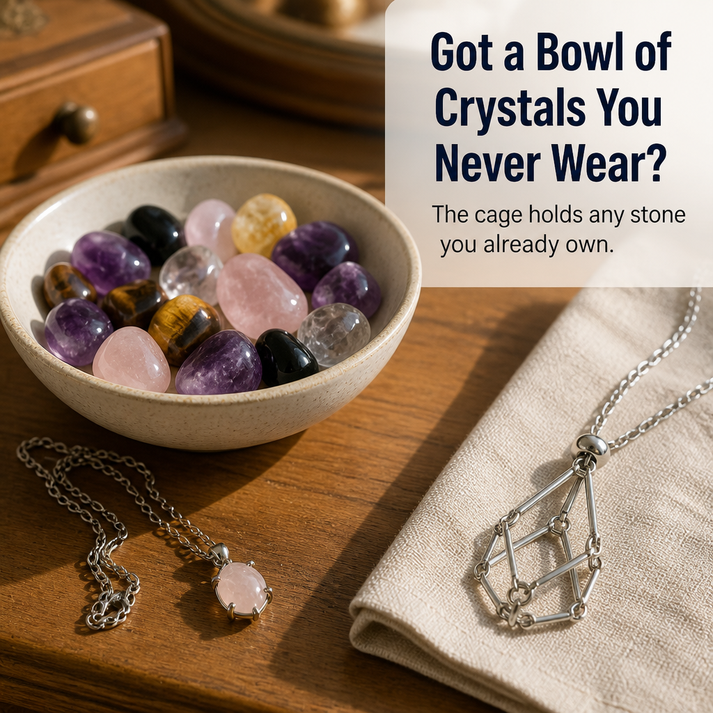 LumaLuxe™ — Swap Any Crystal Into One Cage Necklace in Seconds