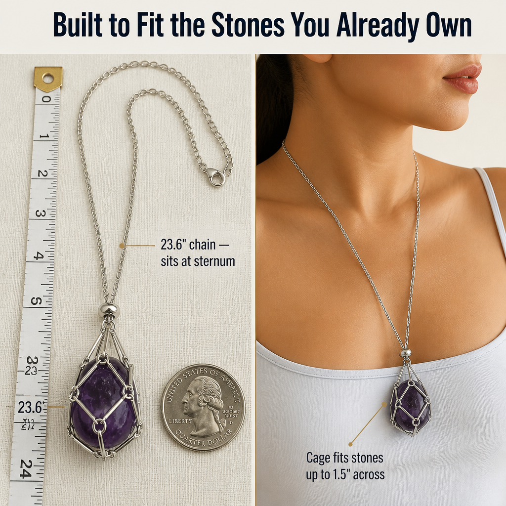 LumaLuxe™ — Swap Any Crystal Into One Cage Necklace in Seconds