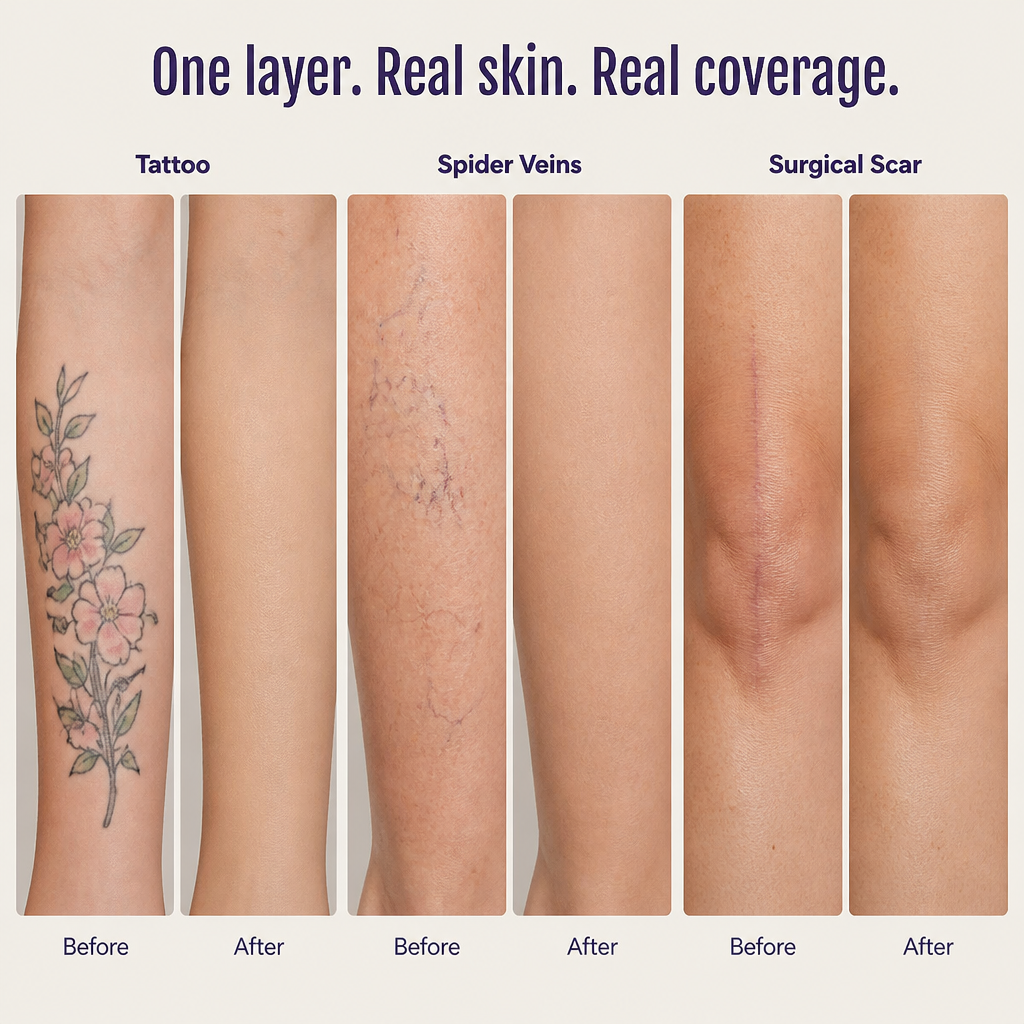 LumaVeil™ — Cover Tattoos, Spider Veins & Scars Without Looking Like Makeup