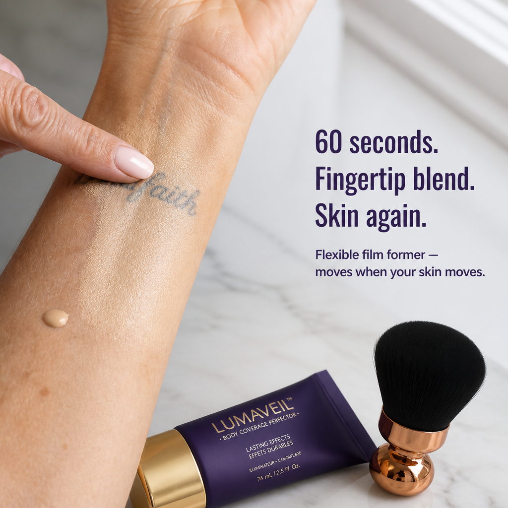 LumaVeil™ — Cover Tattoos, Spider Veins & Scars Without Looking Like Makeup